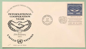 Sc UN 143 United Nations International Cooperation Year 1965 FDC Fleetwood Cover - Picture 1 of 2