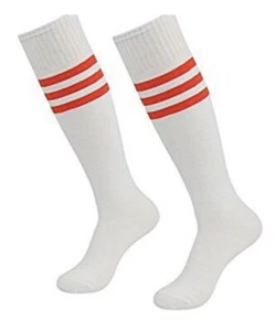 2 Pair! 3street Triple Stripe Tube Sock - White+Red Stripe 7-13 - Picture 1 of 1