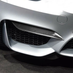 Fits BMW M3 F80 F82 F83 Carbon Fiber Style Front Bumper Side Splitter Canard Lip - Picture 1 of 8