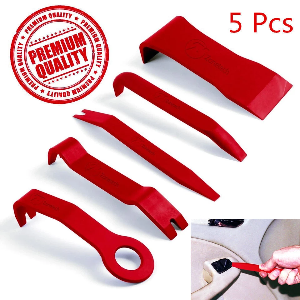 5 Pcs Red Nylon Portable Car Interior Door Panel Centre Console Pry Open Tool - Image 1 of 4