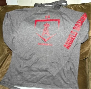 Los Angeles Angels Under Armour Cold gear hoodie sweatshirt men's large NWT gray - Picture 1 of 4