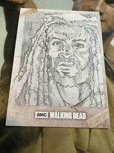 The Walking Dead Ezekiel Sketch Card By Jason Kimble - Picture 1 of 2