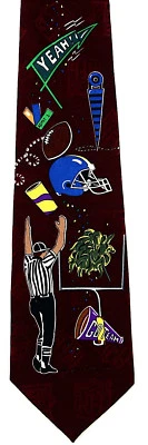 NFL Game Day Hombre Corbata Casco de Fútbol Americano Equipo Árbitro NFL Borgoña Corbata Cuello  Foto 1 de 4