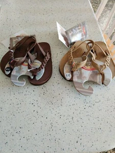  Rainbow Girls Sandals,Kids Sizes, Leather, Braided Strap, NWT,MSRP-$45 - Picture 1 of 6