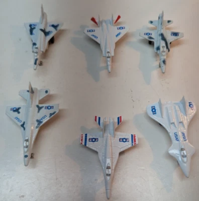Lote De Colección De 6 Aviones De Combate Diecast Soma USAF Juguetes Pull & Go Foto 1 de 4