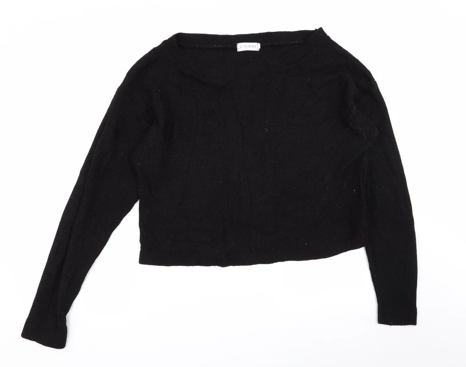 In the Style Womens Black Crew Neck Acrylic Blend Jumper Size 14 - Image 1 of 4