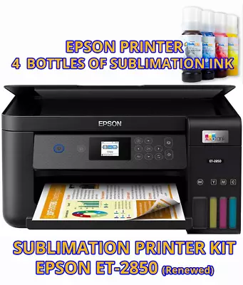 EcoTank Sublimation Printer Bundle: Printer with Sublimation Ink, Paper, Renew B - Image 1 of 2