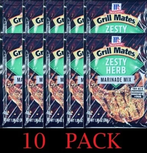 10x McCormick Grill Mates  ZESTY HERB Seasoning Marinade Mix 1.06 oz 10 PACK - Picture 1 of 3