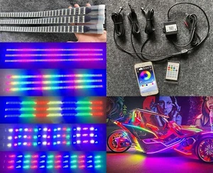 3PCS 6.5FT Quad Row Strips Dream Color CHASING Flow For Polaris Slingshot Lights - Picture 1 of 15