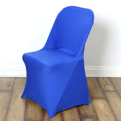 20 CUBIERTAS DE SILLA SPANDEX PLEGABLES azules reales elásticas para recepción de banquetes de eventos Foto 1 de 4