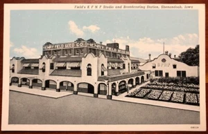 Field's K F N F Studio and Broadcasting Station Shenandoah Iowa printed Curteich - Picture 1 of 2