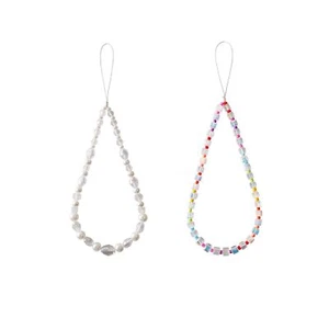 2 PCS Beaded Phone Charm Cute Cell Phone Lanyard Strap Bling Crystal Beads Ph... - Picture 1 of 6