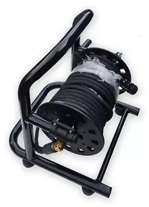 Complete Pressure Washer Hose Reel Portable  Frame With 15M 1/4 Single Wire Hose - Picture 1 of 4