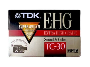 TDK E-HG TC-30 VHS-C Super Avilyn Blank Tape SEALED - Picture 1 of 2