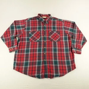 Vintage Big Mac Shirt Mens 3XL Tall Red Green Tartan Plaid Flannel Button Up USA - Picture 1 of 9