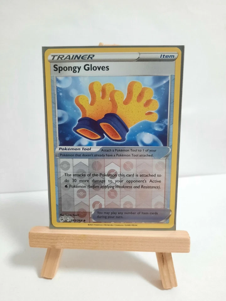Pokemon Spongy Gloves 243/264 Fusion Strike Near Mint Reverse Holo Uncommon  - Bild 1 von 1