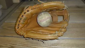 Vintage Sears Roebuck Ted Williams Model 16144 Leather Baseball Glove + Baseball - Picture 1 of 11