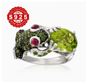 frog gemstone Ring fashion jewelry NEW FAST Free Ship SIZE 8 - Picture 1 of 3