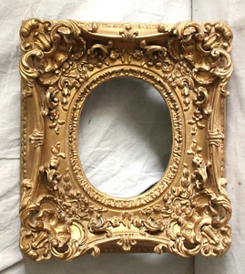 SUPERB VINTAGE FRENCH BAROQUE WOOD FITS 8 X 10" PICTURE FRAME ORNATE GOLD DEEP - Picture 1 of 23