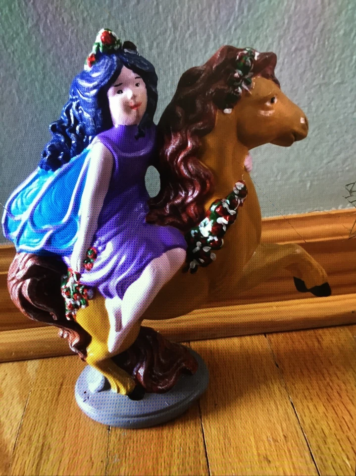 Ceramic Bisque Spring Fairy Riding a Unicorn U Paint Mystical Fantasy 10”x3”x7” - Image 1 of 3