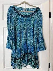 Catherines Shirt Damen 4X 3/4 Glockenärmel Perlen Bluse fließend Oberteil geometrisch - Bild 1 von 8