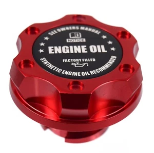 Red Oil Cap Filler Billet Anodized Racing Black Engine Oil Fits LS1 LS2 LS3 LS6 - Foto 1 di 3