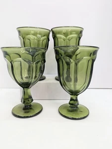 Green Goblets Glasses Fostoria Argus 8 Oz 6 Inch Tall Lot of 4 - Picture 1 of 8