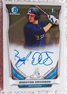 Atlanta Braves Braxton Davidson 2014 Bowman Chrome Auto 1. Karte - Bild 1 von 1