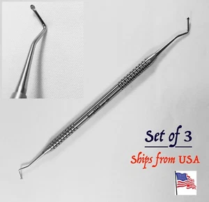 3 Dental Spoon Excavator Dental Instrument stainless steel MAC Set of 3 - Picture 1 of 3