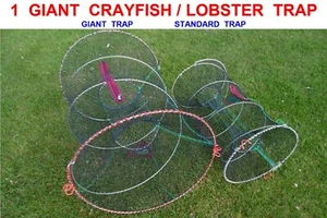 GIANT CRAYFISH LOBSTER TRAP SEA FISHING SHRIMP CRAB EEL LIVE BAIT NET CAGE POT - Picture 1 of 4