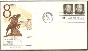 US SC # 1394 Eisenhower FDC.Pair, Fleetwood Cachet. - Picture 1 of 1