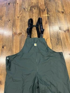 Carhartt Bavaglino Salopette Impermeabile Uomo Taglia 3XL Reg Verde Usato in Ottime Condizioni - Foto 1 di 13