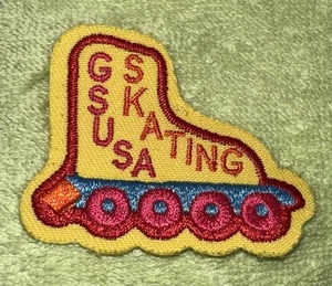Girl Scout USA Skating Patch Roller Skates Yellow & Red - Picture 1 of 4