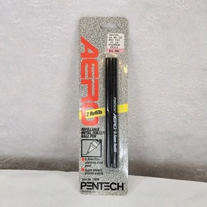Penna a sfera vintage PENTECH Aero 0,5 metallo 2 ricariche inchiostro nero #19250  - Foto 1 di 6