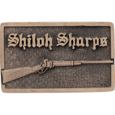 Rifle de latón Shiloh Sharps Western Shooter Montana polvo negro hebilla de cinturón de colección Foto 1 de 4