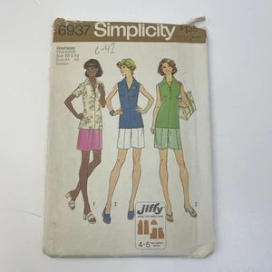 Top pantaloncino taglie forti 40-42 b44/46 TAGLIO 42 vintage anni 70 modello 6937 colletto zip anteriore - Foto 1 di 2