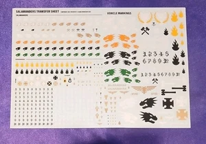 Salamanders Warhammer 40K Transfer Sheet, NEW 2025 - Picture 1 of 1