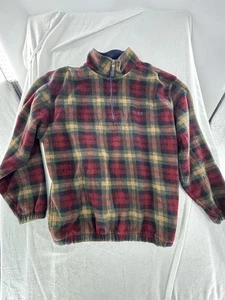 Acogedora chaqueta polar IZOD 1/4 cremallera para hombre a cuadros más grande vintage - Imagen 1 de 8