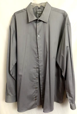 Kenneth Cole Reaction XXL 18 36-37 без складок серые длинные рукава 100% хлопок - Изображение 1 из 4