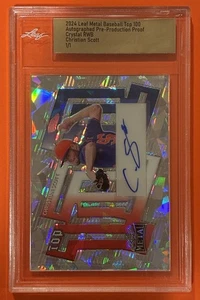 2024 Hoja Metal Christian Scott Top 100 Auto Preproducción Prueba Cristal 1/1 - Imagen 1 de 2