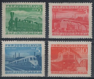JUGOSLAVIA 1949 Centenario delle Ferrovie 4v MNH** - Picture 1 of 1