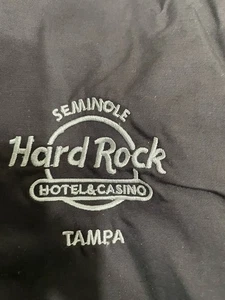 Hard Rock Jacket Mens S Black Waterproof Rain Coat Hooded Zip Seminole Tampa NWT - Picture 1 of 13