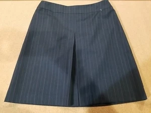Women's Banana Republic Pinstripe Classic Navy Pencil Skirt Pleated Front- Sz 2 - Picture 1 of 6