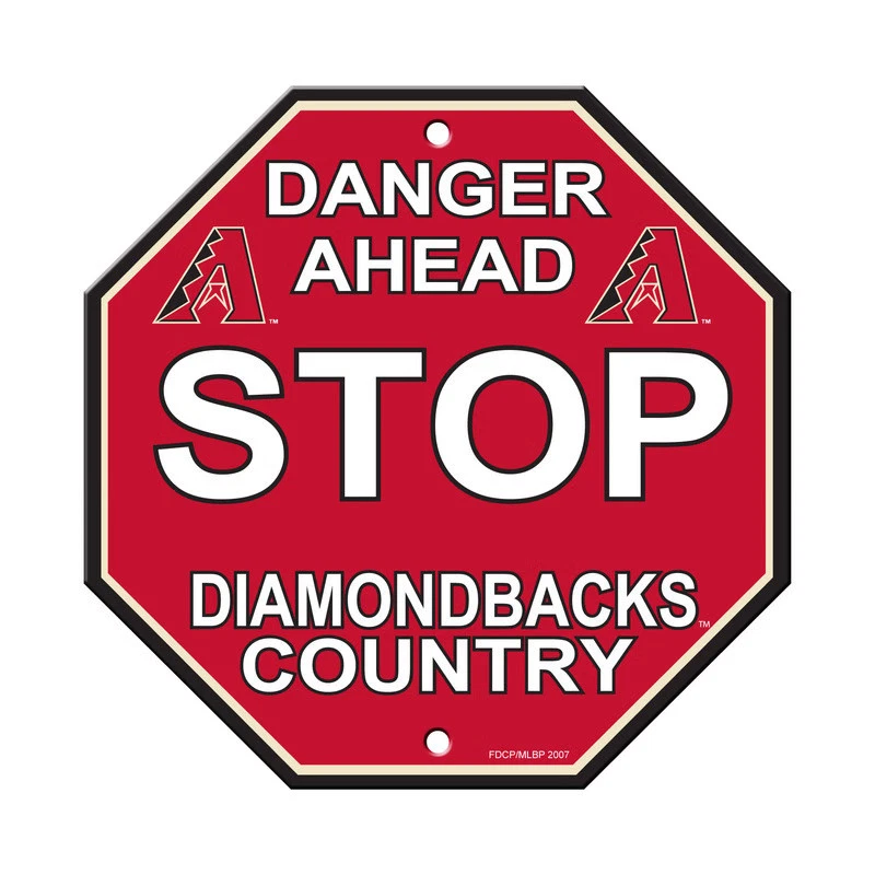 Arizona Diamondbacks Sign 12x12 Plastic Stop Style CO - Image 1 of 1