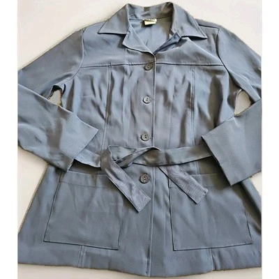 VTG CLIO Blazer Jacket Women’s Size M Blue Button Down W/Pockets Tie Front.  C23 - Image 1 of 4