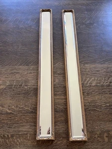 PAIR Long 37” Hickory Manor House Gilded Mirror Beveled Hallway Accent Mirror - Picture 1 of 5