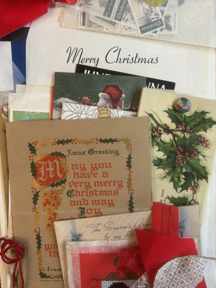Christmas Junk Journal Vintage Ephemera Lot - 75 + unique items, Santa Claus - Image 1 of 4