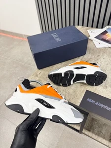 Dior B22 Canvas Trainers In Orange & White RRP £980 / UK. 8 * - Picture 1 of 12