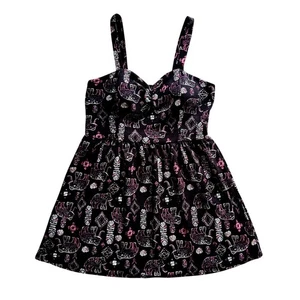 No Boundaries XL Kleid Elefantenmuster ärmellos Mini schwarz rosa süß - Bild 1 von 12