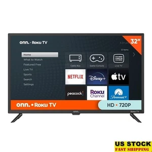 32 Inch Smart TV 720p HD LED Roku Remote Control Streaming Wireless Gaming New - Picture 1 of 17